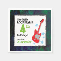 Anniversaire Rockstar du garçon avec la guitare ro