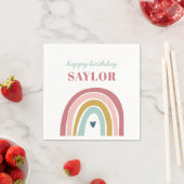 Serviette En Papier Anniversaire rose arc-en-ciel du mignon Boho (En situation)