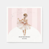 Serviette En Papier Anniversaire rose Ballerina élégant (Devant)