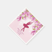 Serviette En Papier Anniversaire rose Ballerina Personnalisé (Coin)