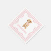 Serviette En Papier Anniversaire rose chiot (Coin)