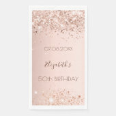 Serviette En Papier Anniversaire rose d'or confetti (Devant)
