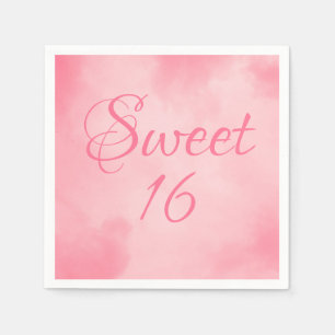 Serviette En Papier Anniversaire rose du bonbon 16