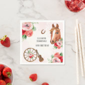 Serviette En Papier Anniversaire rose du cheval (En situation)