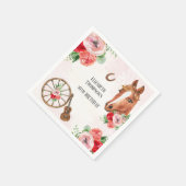 Serviette En Papier Anniversaire rose du cheval (Coin)