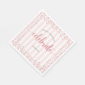 Serviette En Papier Anniversaire rose écriture or parties scintillant  (Coin)