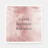 Serviette En Papier Anniversaire Rose Fushia Glamour Féminin (Devant)