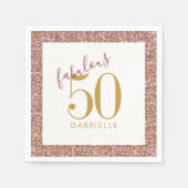 Serviette En Papier Anniversaire Rose Gold Parties scintillant Fabriqu (Devant)