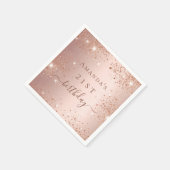 Serviette En Papier Anniversaire rose or (Coin)