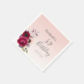 Serviette En Papier Anniversaire rose or rousse rose nom floral (Coin)