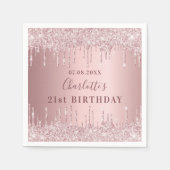 Serviette En Papier Anniversaire rose pâle rose parties scintillant mo (Devant)