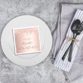 Serviette En Papier Anniversaire rose parties scintillant or gouttes r