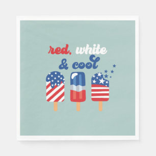 Serviette En Papier Anniversaire Rouge Blanc Bleu du 4 juillet