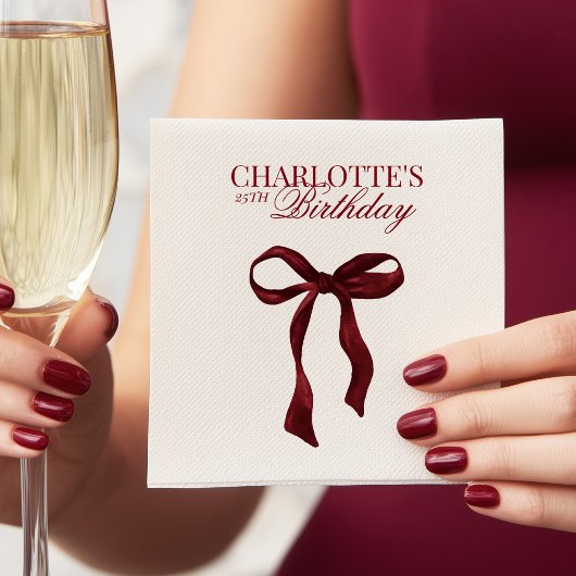 Serviette En Papier Anniversaire Ruban de Bourgogne