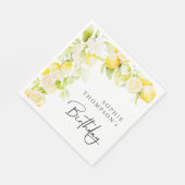 Serviette En Papier Anniversaire rustique de citrons aquarelles (Coin)