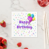 Serviette En Papier Anniversaire Saupoudré De Ballons (En situation)