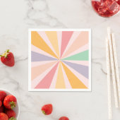 Serviette En Papier Anniversaire super Retro Rainbow (En situation)