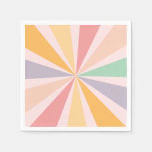 Serviette En Papier Anniversaire super Retro Rainbow