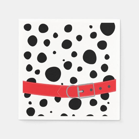 Serviette En Papier Anniversaire Taches de dalmatien (Devant)