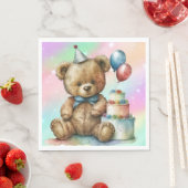 Serviette En Papier Anniversaire Teddy Bear (En situation)