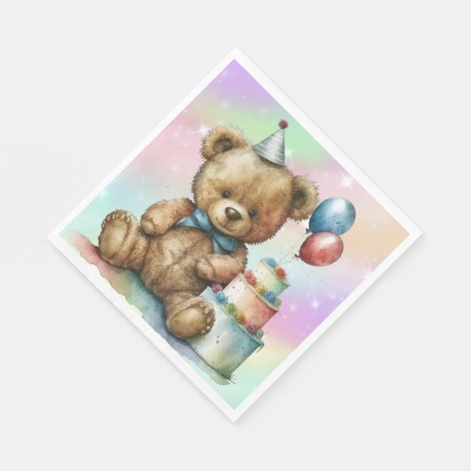 Serviette En Papier Anniversaire Teddy Bear (Coin)