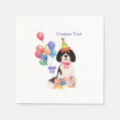 Serviette En Papier Anniversaire Tri Cavalier King Charles Spaniel (Devant)