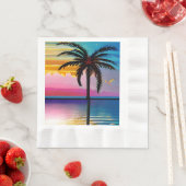 Serviette En Papier Anniversaire Tropical Thématique (En situation)