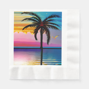 Serviette En Papier Anniversaire Tropical Thématique