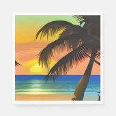 Serviette En Papier Anniversaire Tropical Thématique (Devant)