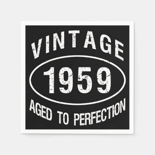 Serviette En Papier Anniversaire Vintage 1959 (Devant)