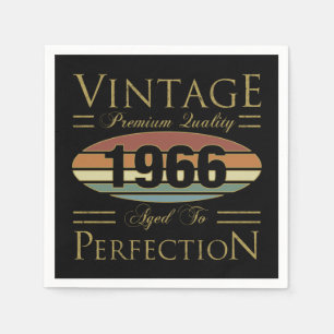 Serviette En Papier Anniversaire vintage 1966 60 ans