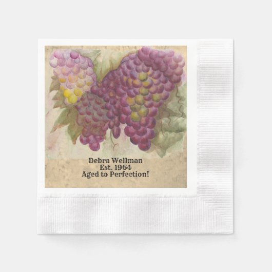 Serviette En Papier Anniversaire vintage personnalisée (Devant)