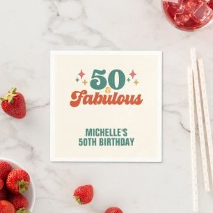 Serviette En Papier Anniversaire Vintage Rétro 50 Ans Et Incroyable