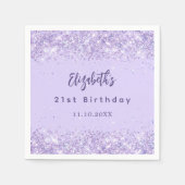 Serviette En Papier Anniversaire violet confetti élégant (Devant)
