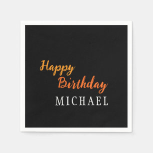 Serviette En Papier Anniversaire Votre Nom Minimaliste Moderne