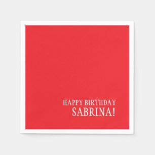Serviette En Papier Anniversaire Votre Nom Minimaliste Personnel Moder