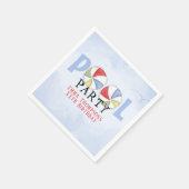 Serviette En Papier Anniversaire Whimsical Summer Pool Party Beach Bal (Coin)