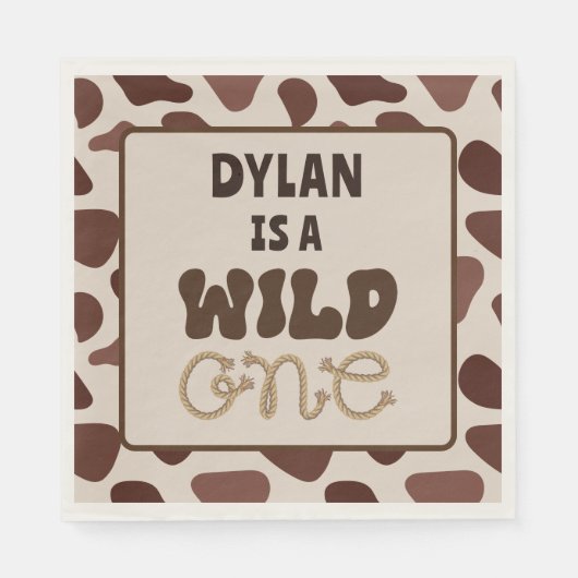 Serviette En Papier Anniversaire Wild One Cowboy (Devant)