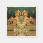 Serviette En Papier Annonce chocolat chaud Art nouveau unique (Devant)