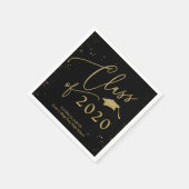 Serviette En Papier Annonce de diplômé de script chic paillettes or (Coin)