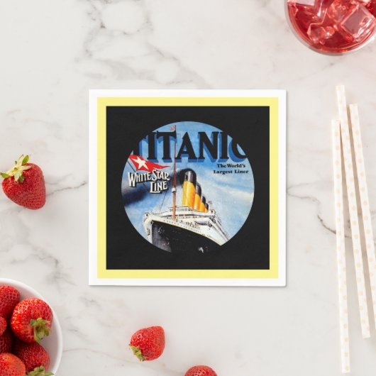 Serviette En Papier Annonce voyage Titanic RMS (En situation)
