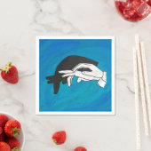 Serviette En Papier Anteille Ombre Sur Bleu (En situation)