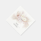 Serviette En Papier Anthuriums en laiton Pampas Élégant Tropical (Coin)