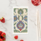 Serviette En Papier Antique 1885 Fleur et Motif Feuille (En situation)