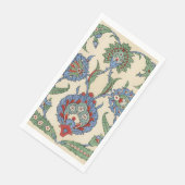 Serviette En Papier Antique 1885 Fleur et Motif Feuille (Coin)