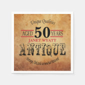 Serviette En Papier Antique 50e anniversaire Design (Devant)