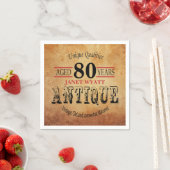 Serviette En Papier Antique 80e anniversaire Design (En situation)