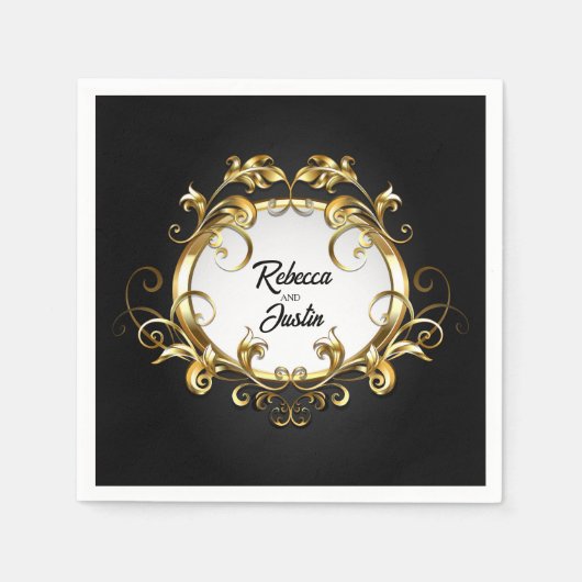 Serviette En Papier Antique Bannière ovale moderne Boho Naples (Devant)