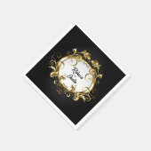 Serviette En Papier Antique Bannière ovale moderne Boho Naples (Coin)