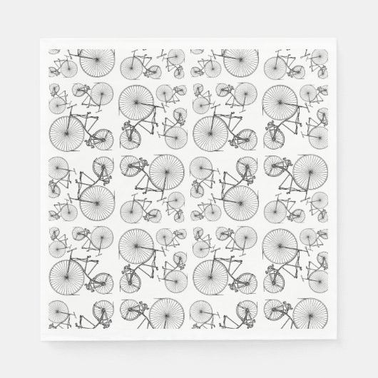 Serviette En Papier Antique Bicycles Art CUSTOM BACKGROUND COLOR (Devant)